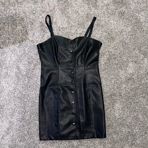 Forever 21 Black Faux Leather Mini Dress